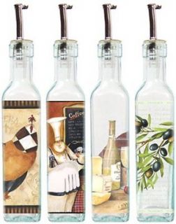   oz Decal Olive Oil Dispenser or Vinegar Cruet Bottle   4 Styles
