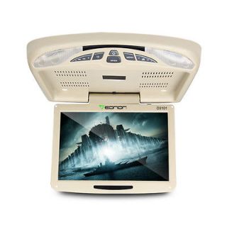   Tan 12.1 HD LCD Car Overhead Flip Down Monitor DVD Player FREE SHIP