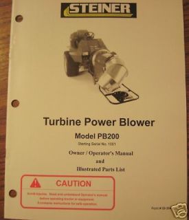 Steiner Tractor Turbine Power Blower Operators Manual