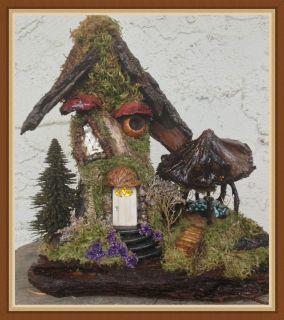   Gazebo Handcrafted OOAK Garden Art Tree Flowers Furniture Moondove