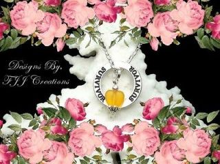 ORANGE~SURVIVO​R~Awareness & Support Hope Design Jewelry Necklace