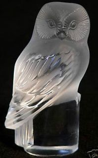 Vintage Lalique Owl~Hibou~Paperweight~Figurine~Early Design~Mint 