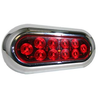 PAIR 6 OVAL LED STOP TURN TAIL SURFACE MOUNT LIGHTS TRAILER, TRUCK 