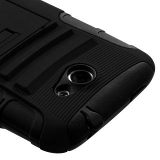 HTC One X Elite AT&T Hybrid Hard Case Cover Silicone Black Black ADV 