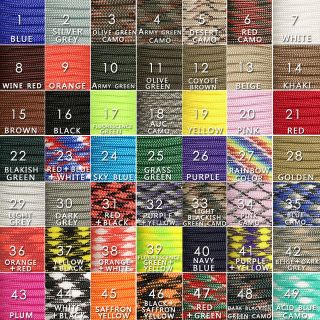 550 Paracord Parachute Cord Lanyard Mil Spec Type III 7 Strand Core 