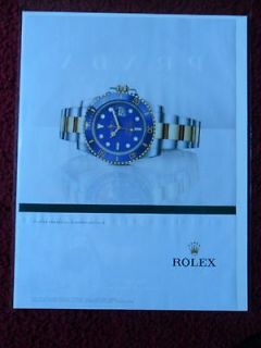 2012 Print Ad Rolex Watch Watches ~ Oyster Perpetual Submariner Date
