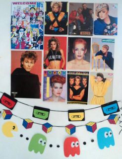 80s Party Decorations Pack   11 x Posters, 3 x Buntings, 2 x Scene 
