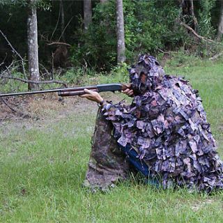   GHILLIE SUIT 3D LEAF LEAFY HUNTING OR PAINT BALL PONCHO blind cover