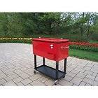 Oakland Living Steel 80qt Patio Cooler with Cart in Red 90010 RD New