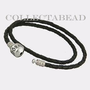 black leather bracelet pandora in Charms & Charm Bracelets