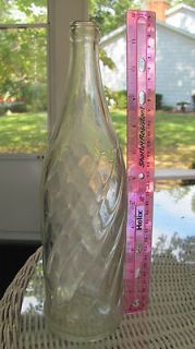   Clear 1 pt.10 FL. Oz Swirl Glass PePsi Cola Bottle B in a circle 63