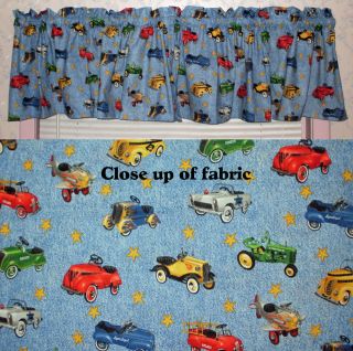 New Old Pedal Cars Tractors Fire Truck Boy Room Nursery Baby Valances 
