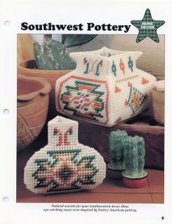Southwest Indian Pottery 5 Tall 7 Mesh Plastic Canvas Pattern Leaflet