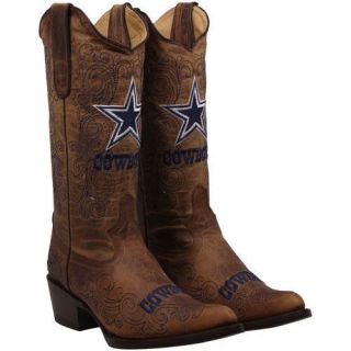 Dallas Cowboys Womens Flyover Pull Up Cowboy Boots   Brown