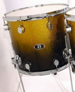 PDP/Pacific Drums X7 14 Floor Tom/Gold To Black Fade Sparkle/Maple 