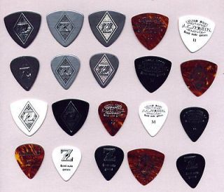 FULL SET OF 20 ZEMAITIS GUITAR PICKS ONE OF EACH STYLE AND COLOR