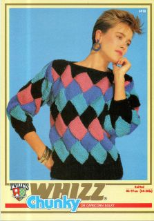 Knitting Pattern Lady Chunky Entrelac Sweater 34 38