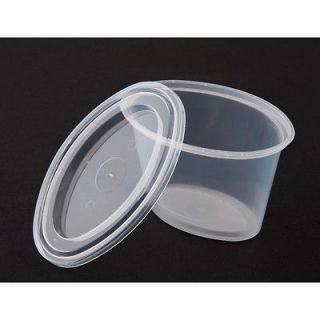   25 Clear Oval Plastic Flexible Containers Jars Lids Ellipso 2oz