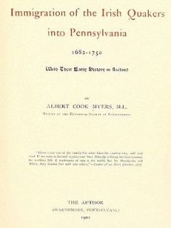 Genealogy Irish Immigrant Quakers in Pennsylvania PA