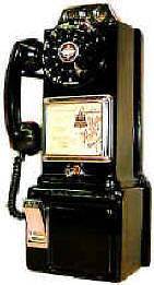 New Payphone 1940/50s 3 slot Rotary Coin Phone