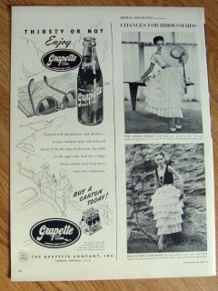1950 Grapette Soda Ad Vacation Trips Theme