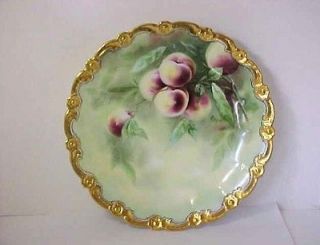   12 Charger Tray Signed J Kiefus Pickard Stouffer Artist Peaches