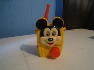   Vintage Mickey Mouse Preschool Toy Radio Wind Up Music Box L@@K
