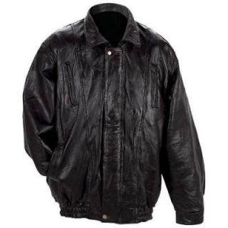 Mens Black Lambskin Leather Bomber Jacket, Coat NEW