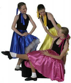   ROLL/1950s Satin Jive Skirt with attached Petticoat all ages & sizes