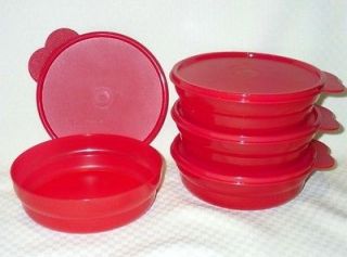   Ship Tupperware Microwave Cereal Soup Pasta BOWL SET New Popsicle RED