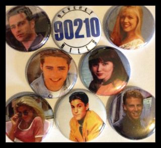 BEVERLY HILLS 90210 1 buttons pinback 80s 90s Flashback