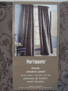 Pier 1 Imports Thistle Lined Panel Window Curtain Drape 54 x 84