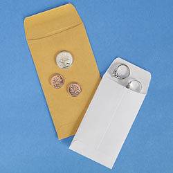   Seed Jewelry Beads Wedding Coin Envelopes (3 x4) White or Manilla