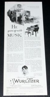 Vintage Wurlitzer Piano Organ Santa Hat Jingle Bells Music Magazine Ad