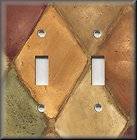 Light Switch Plate Cover   Wall Decor   Tuscan Tones Block   Earthly 