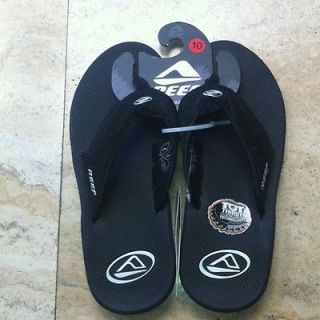   Sandals Flip Flops With Bottle Opener Sole Black NWT Fanning Size 10