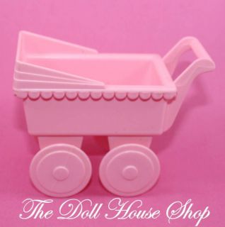 Pink Baby Pram Stroller Nursery Playskool Playschool Dollhouse For 
