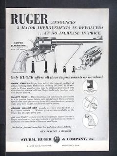 1960 RUGER Improved old mod SUPER BLACKHAWK 44 Magnum Revolver 