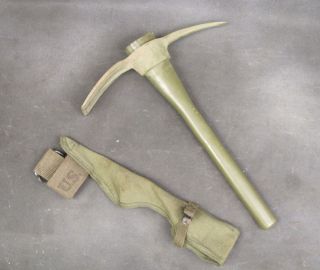 WWII M 1910 Pick Mattock Pick Axe & Carrier WW2 Dated