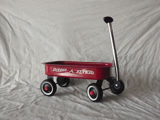   Size Red Radio Flyer Pull Wagon Toy Metal Body Plastic Wheel 14 Long