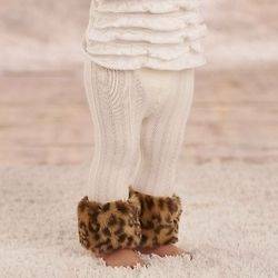NWT Mud Pie Baby Girl Leopard Fur Cable Knit Leggings 9 months to 5T
