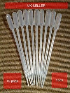 PIPETTES, 10 x 10ml NEW PLASTIC. UK SELLER, QUICK DISPATCH