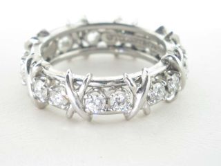   & Co Jean Schlumberger 16 Stone Diamond and Platinum Ring Sz 6.5