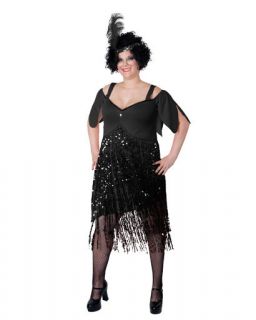   80s Flapper Black Dress Skirt Plus Size XL 2XL 3XL Halloween Costume