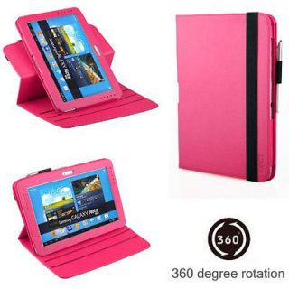   Rotary Leather case Samsung Galaxy Note 10.1 Inch Tablet in hot pink