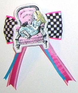 Alice in Wonderland pink hair clip bow   emo punk lolita kawaii kitsch