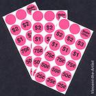   Garage Yard Clearance Sale Labels  Preprinted Bright & Removable Pink