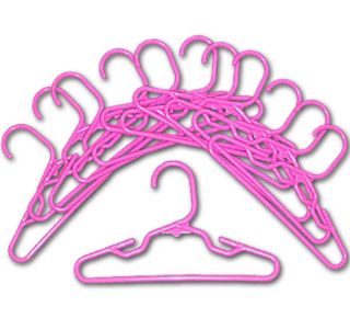 Doll Clothes 12 Hangers Fit 18 American Girl * Plastic Pink 7 inch 