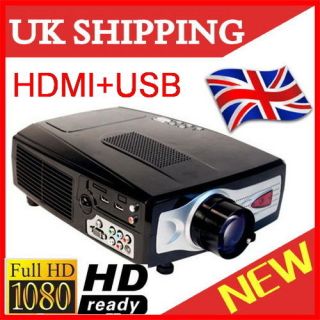Updated HD66 LCD Projector 1080i USB HDMI HD Ready Home Cinema 1800 LM 