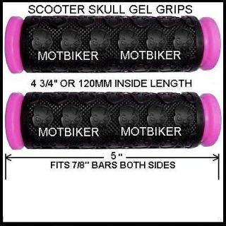 KICK SCOOTER PINK SKULL GEL GRIPS FITS RAZOR WITH 7/8 BARS